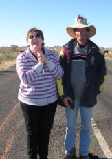 Fiona meets drover near Charters Towers 2007