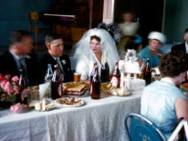 The wedding breakfast - note 'long neck' bottles of DA
